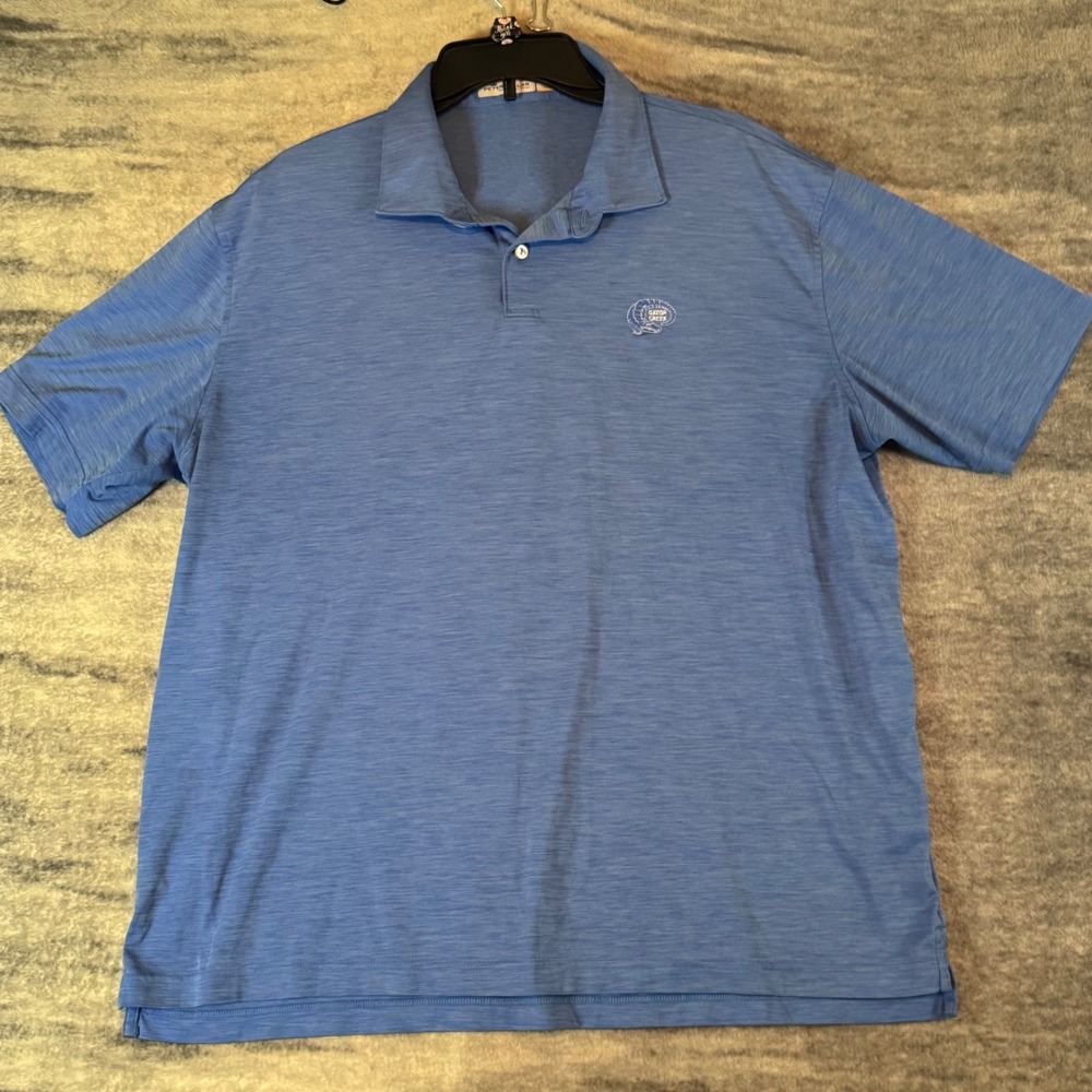 Peter Millar Gator Creek Featherweight UPF 50 Blue Polo Shirt Mens XL ABF82